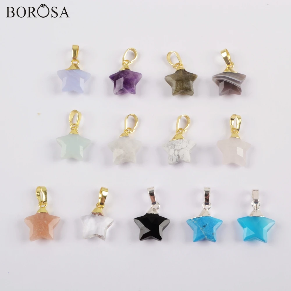 BOROSA 10 шт. новая звезда форма мульти-вид Подвеска из камней радуга бусины для браслета крошечное сердце для серьги для ожерелья ручной работы WX1171