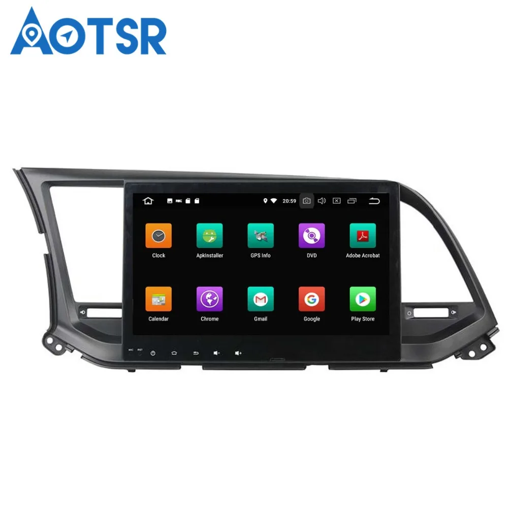 Автомобильный DVD плеер Aotsr Android 8 0 с GPS навигацией для Hyundai Elantra 2016 2018 мультимедийный