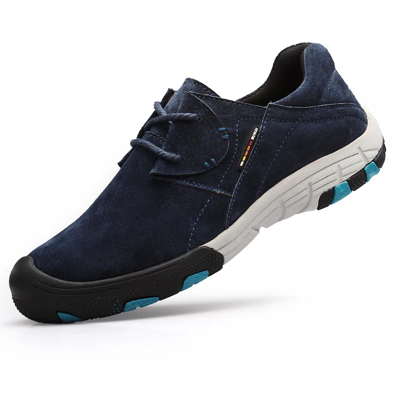 Autumn and winter new men's outdoor fashion shoes leather casual non-slip wearable wild shoes. | Обувь