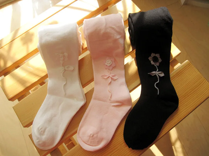 New Girls Kids Footed Tights Professional Velvet Stockings Leggings Ballet Dance Long Socks Black White Pink | Тематическая одежда