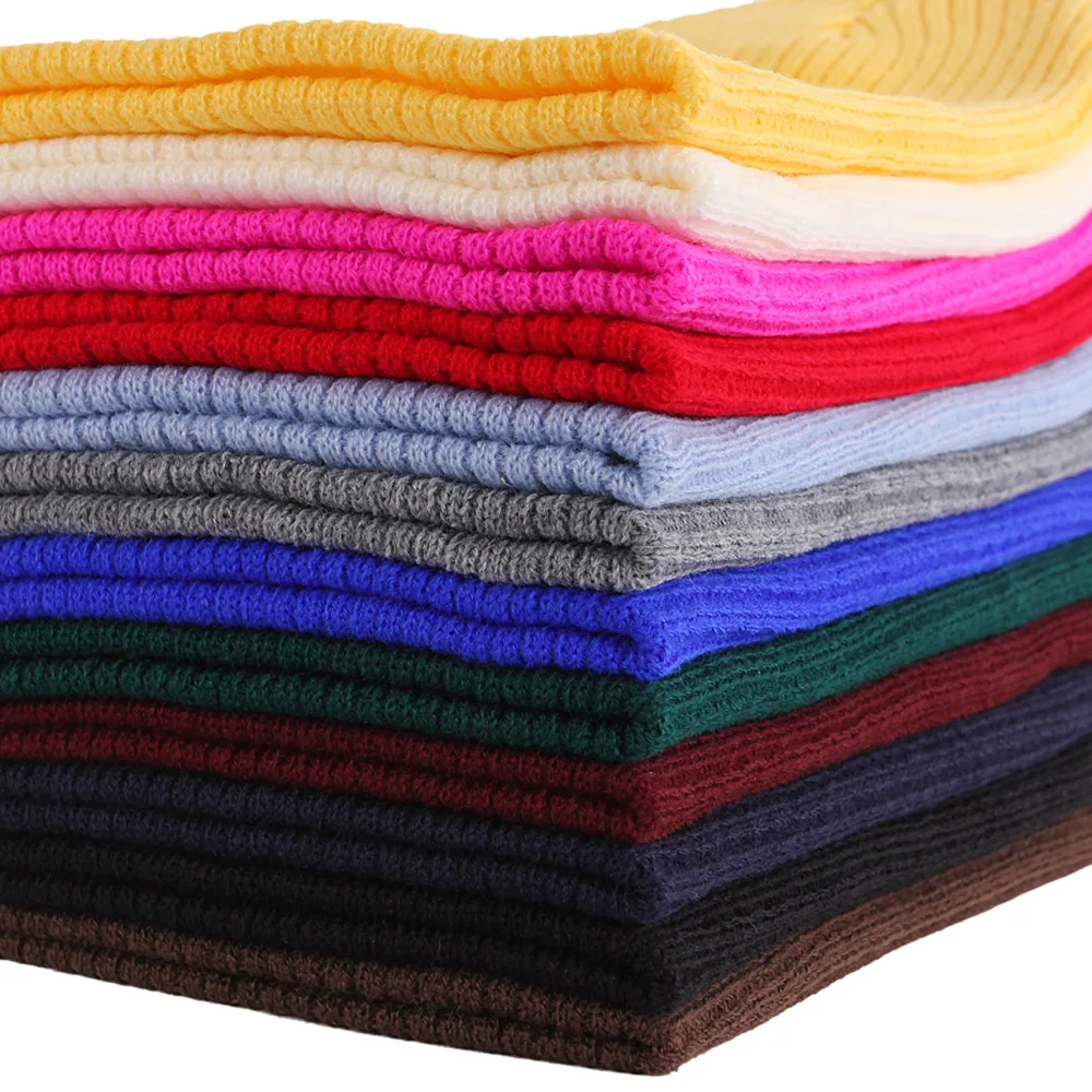 [FLB] Мужские и женские вязаные зимние шапочки повседневные сплошной цвет хип хоп