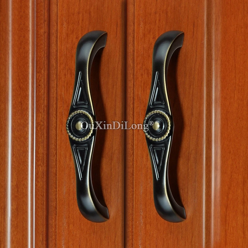 

European Elegant 2PCS Solid Brass Kitchen Cabinet Door Handles Cupboard Wardrobe Drawer TV Wine Cabinet Pulls Handles and Knobs