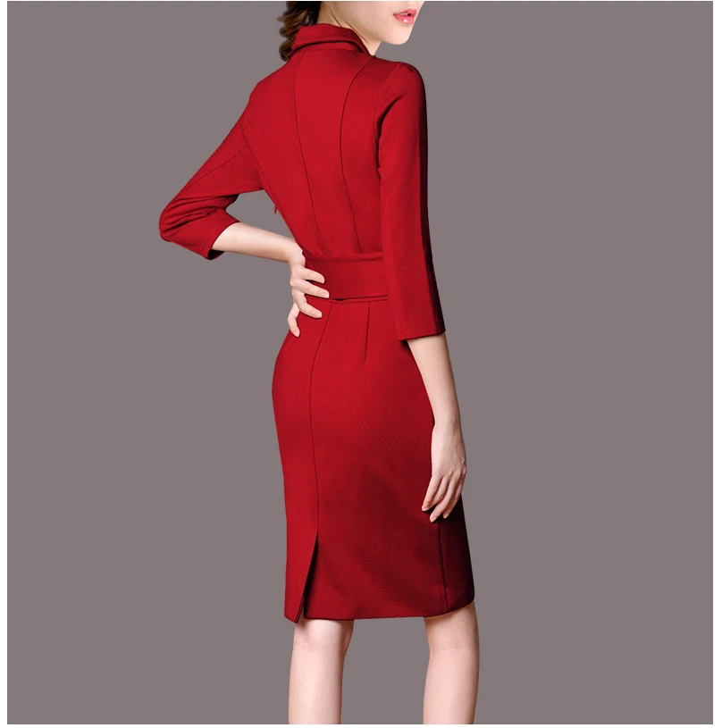 2018 Новое поступление осенних женских платьев модные офисные женские платья с