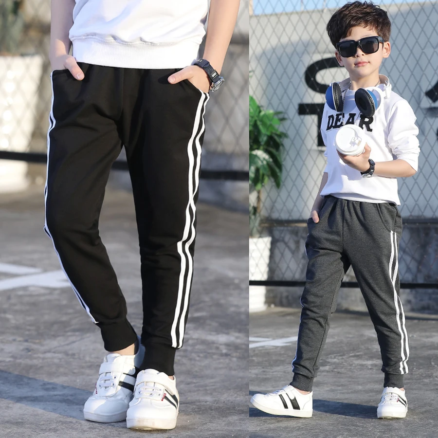 Famli Big Boy Spring solid Pants Teenage Sports Teen Kids Casual Cotton Trousers for Children Boys 0 12 14 16 Year |
