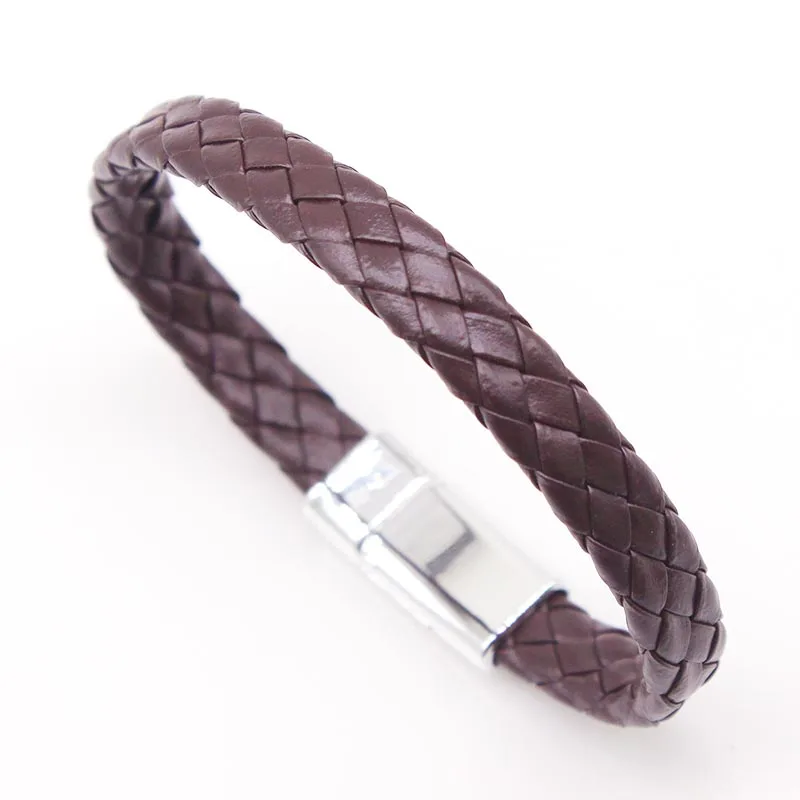 Ограниченная серия Pulseira Masculina Pulseira Feminina 21 см плетеные браслеты из искусственной кожи для браслетов и браслетов Модные мужские ювелирные изделия - Окраска металла: 2