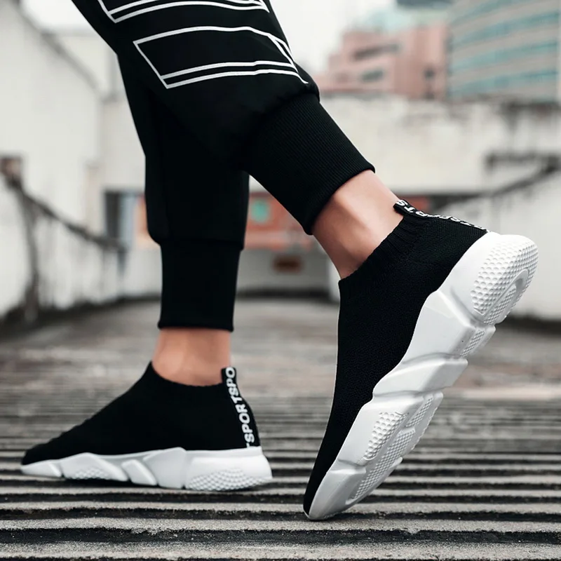 Модные кроссовки без шнуровки Мужская обувь для тенниса с мелким мыском Мягкие