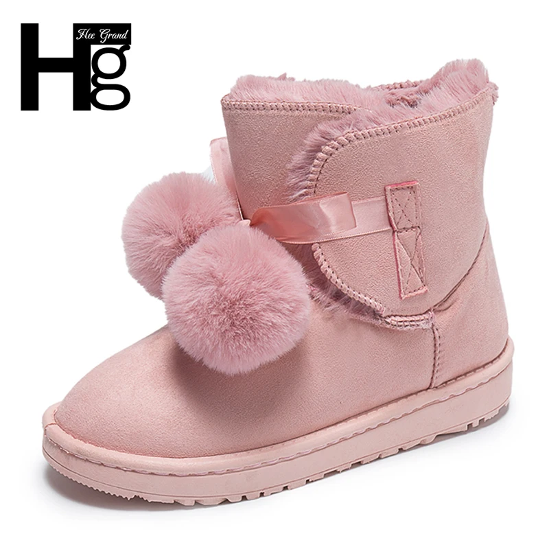HEE GRAND Poms/хит продаж модные женские зимние сапоги 4 цвета Прошитые теплые для