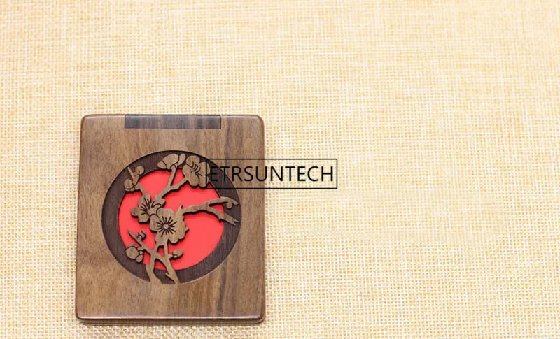 30 шт. резное зеленое сандаловое зеркало двухстороннее для макияжа портативные