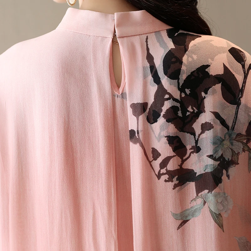 Китайский Стиль летнее платье с рукавами 3/4 женское Повседневное Платье принтом