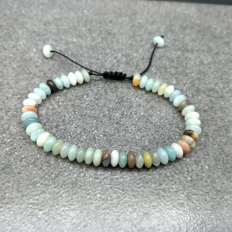 Горячая продажа 6 мм продолговатый натуральный камень amazon каменный браслет