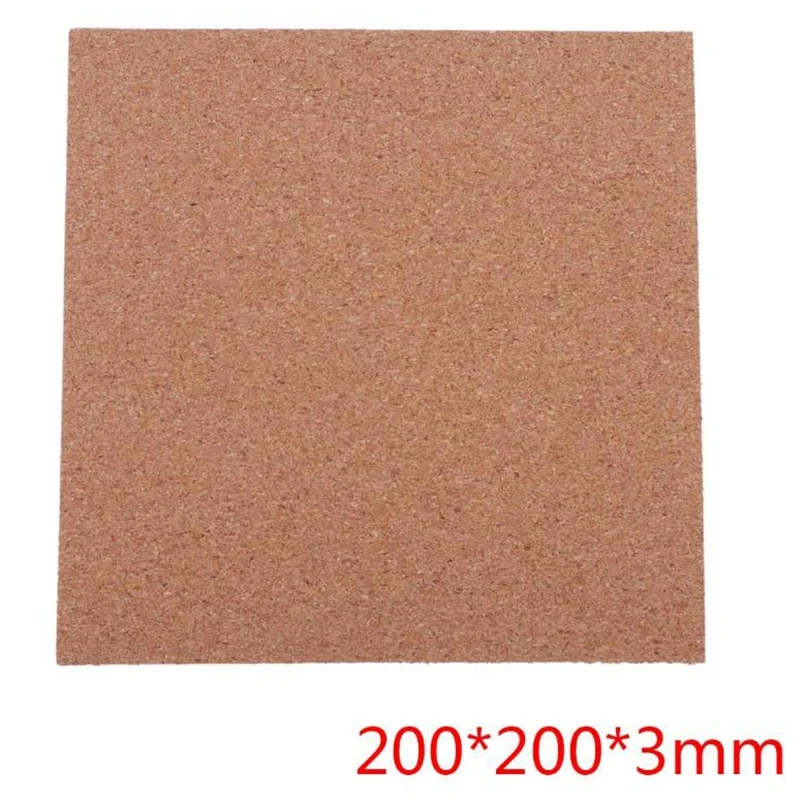 1 Pcs 200X200X3.0Mm 3D Printer Cork Sheets Heated Bed Hot Plate With Adhesive For Anet A8/A6 Wanhao I3 Prusa | Компьютеры и офис
