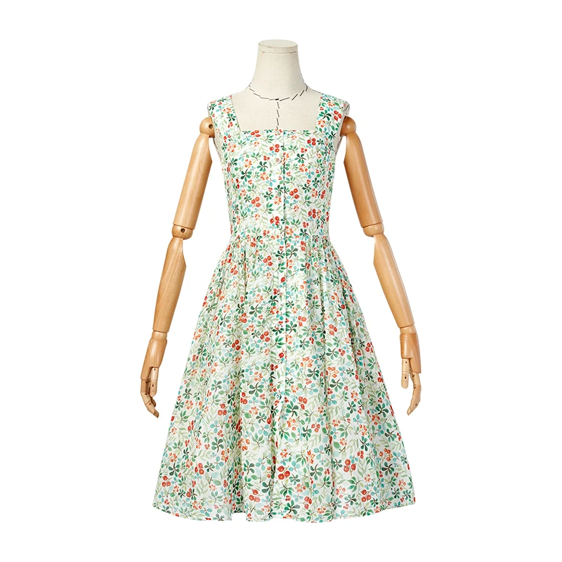 Женское платье с цветочным принтом ARTKA винтажное без рукавов квадратным вырезом