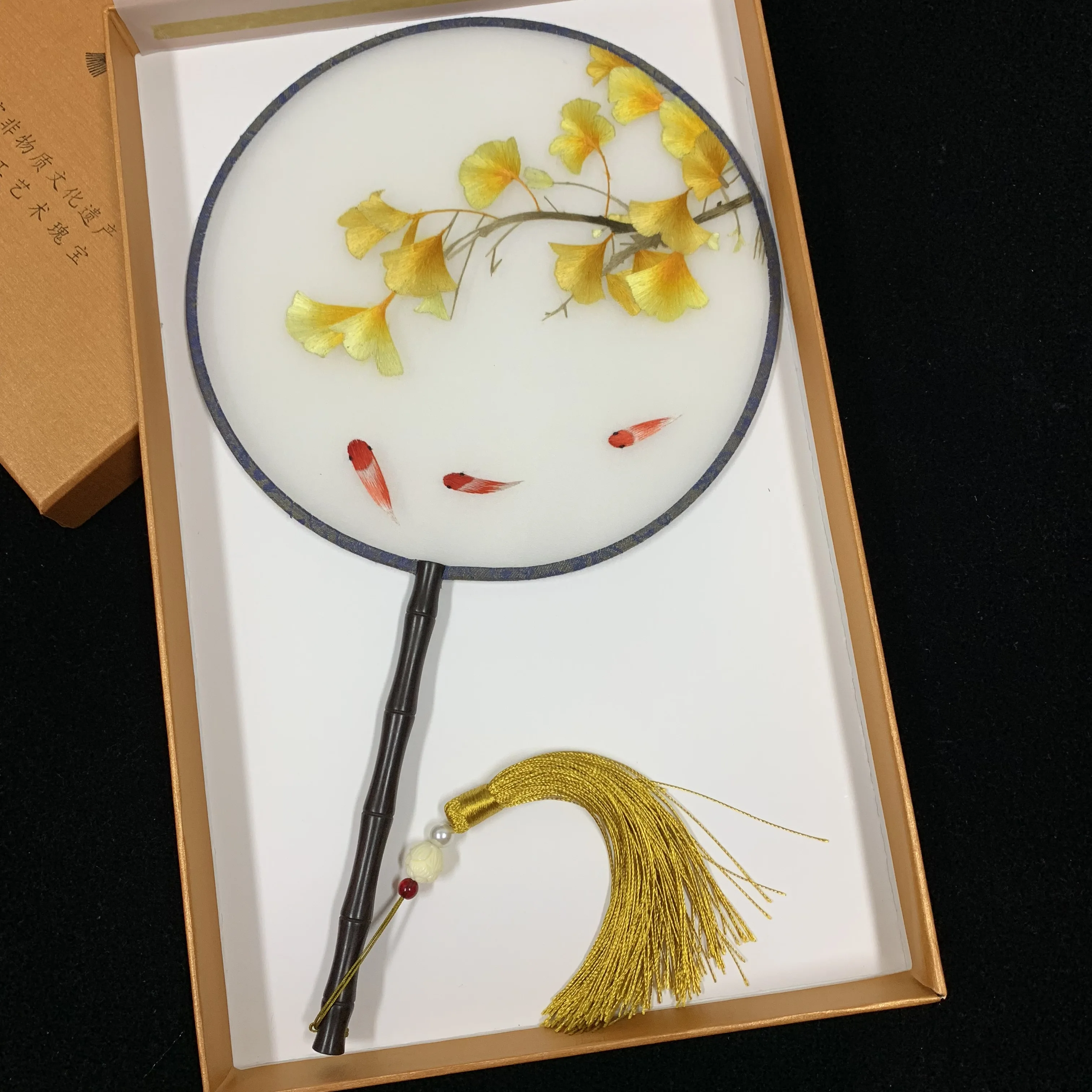 Ручная работа 100% шелк тутового шелкопряда вышивка в Сучжоу Круглый веер