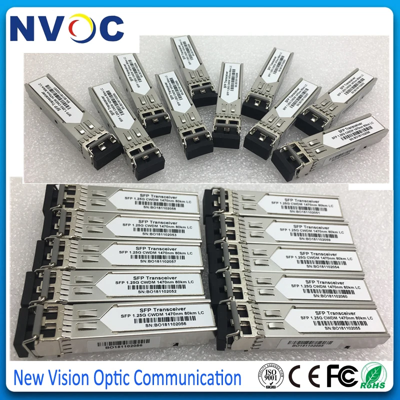 Бесплатная доставка! Модуль приемопередатчика CWDM LC SFP 1.25g1270 нм 1290 1310 1330 1350 80 км