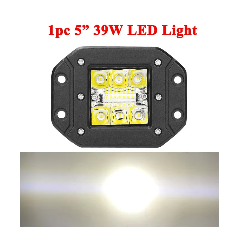 1pc 39W LED Light VISORAK " 48 Вт 39 Вт внедорожный светодиодный светильник 4x4 Светодиодный светильник для вождения грузовика светодиодный рабочий светильник для Jeep 4WD 4x4 SUV ATV внедорожный грузовик - Цвет: 1pc 39W LED Light