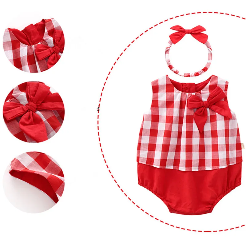 2019 Летний комбинезон из чистого хлопка для новорожденных девочек без рукавов с