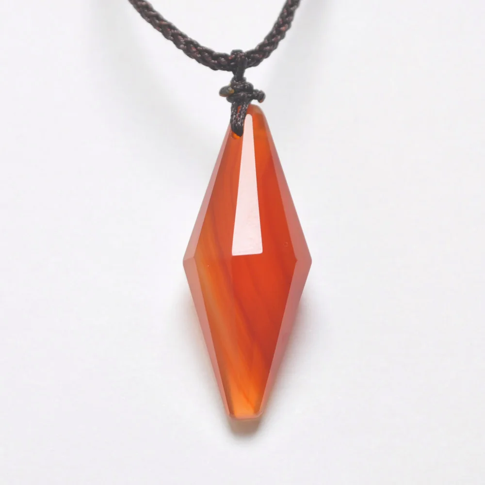 Ожерелье из нейлоновой оплетки с оранжевым сердоликом 1 шт. F421|necklace jewelry|braided