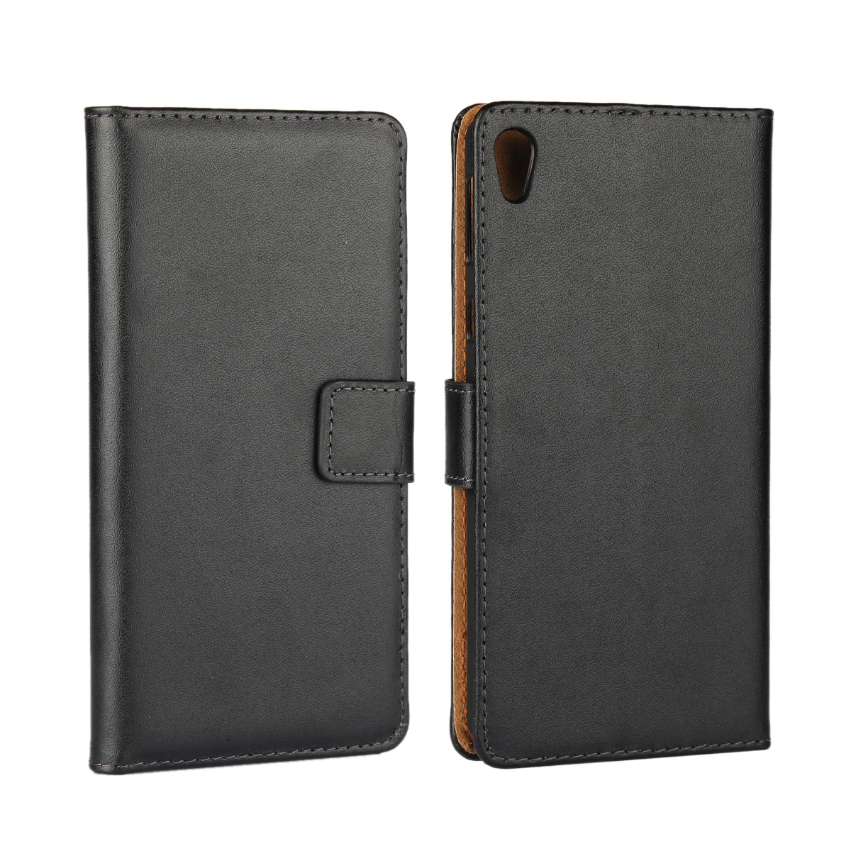 Черный Для Fundas sony E5, чехол, Премиум класс, из искусственной кожи, кошелек, флип-чехол для sony Xperia E5, с отделениями для карт и отделением для денег, GG - Цвет: Черный