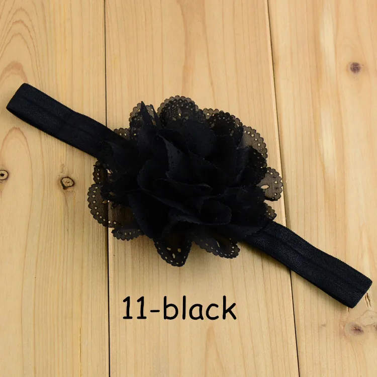 

8pcs/lot 11colors Free Shipping Eyelet Chiffon Flower Headband Hair Accessories Birthday Gift