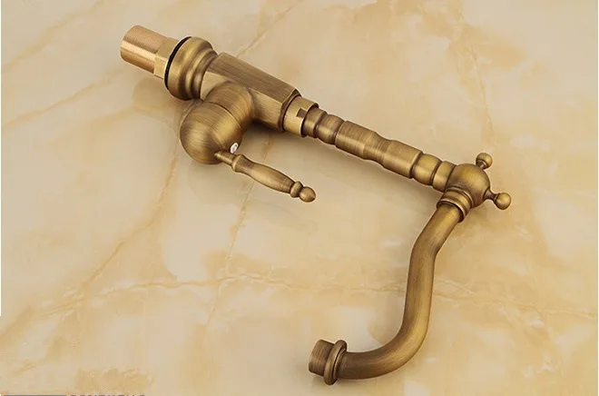 Бесплатная доставка Новый продукт античный кухонный смеситель кран с твердой