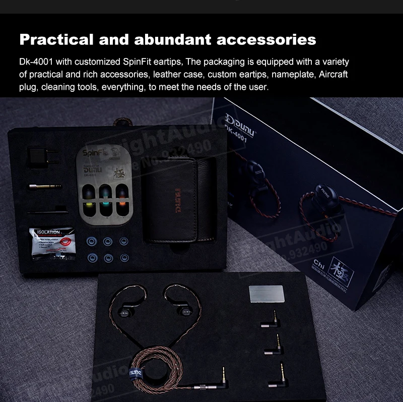 DUNU DK-4001 DK4001 Hi-Fi аудио высокого разрешения бериллия PVD 5 драйвер(4 Knowles BA+ 1DD) гибридные наушники с MMCX съемный кабель