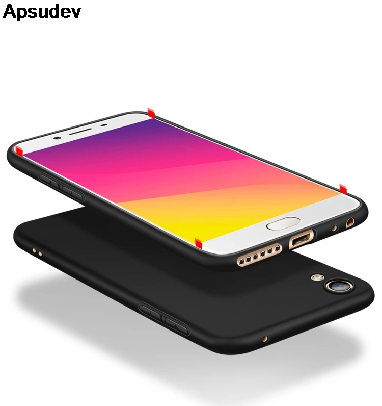 Apsudev телефон чехлы для Oppo R9 R9s плюс A3 A5 A79 Мягкие TPU matte черного цвета на тонком