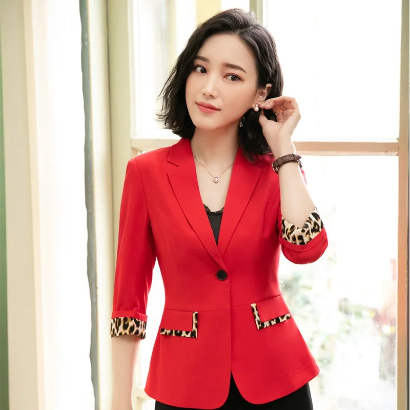 Новинка красные формальные блейзеры и куртки пальто с коротким рукавом Деловые
