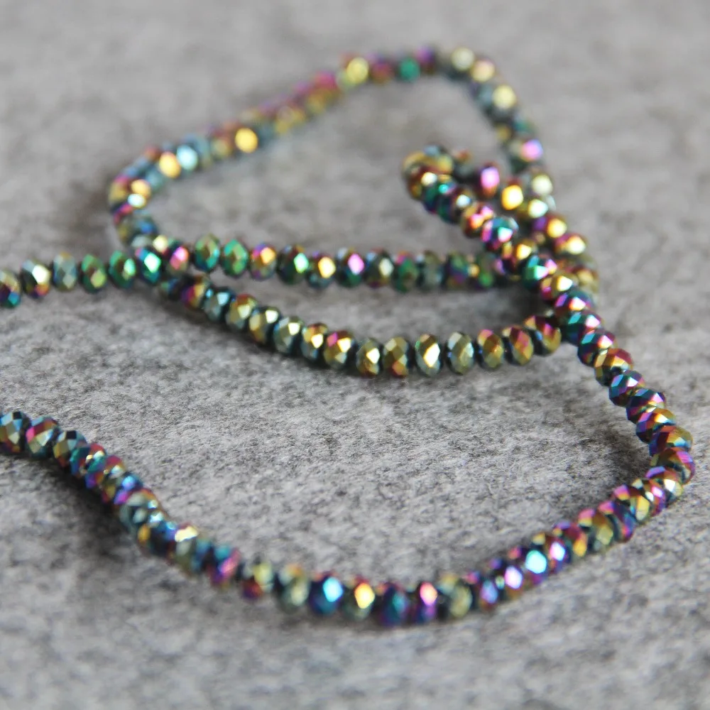 2021 New For Necklace 3*4mm Faceted Purple AB+ Colorful Glass Crystal Beads Stone Loose 150pcs DIY Fashion Jewelry Making | Украшения и