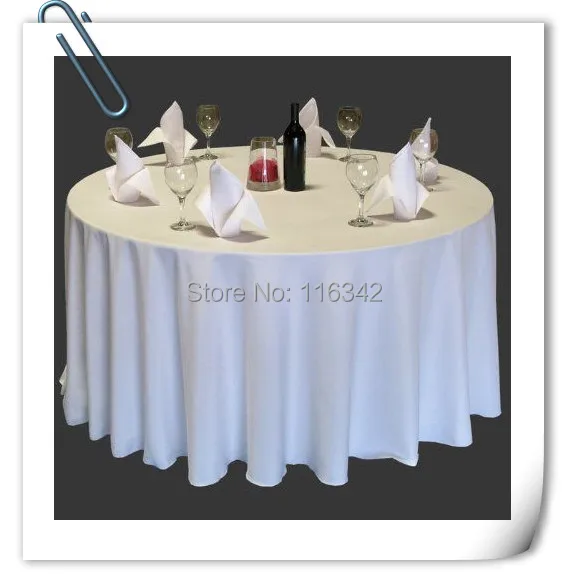 

WholeSale 120" White Polyester plain 10PCS table cloth 180GSM For Wedding Events &Hotel&Banquet Free shipping MARIOUS
