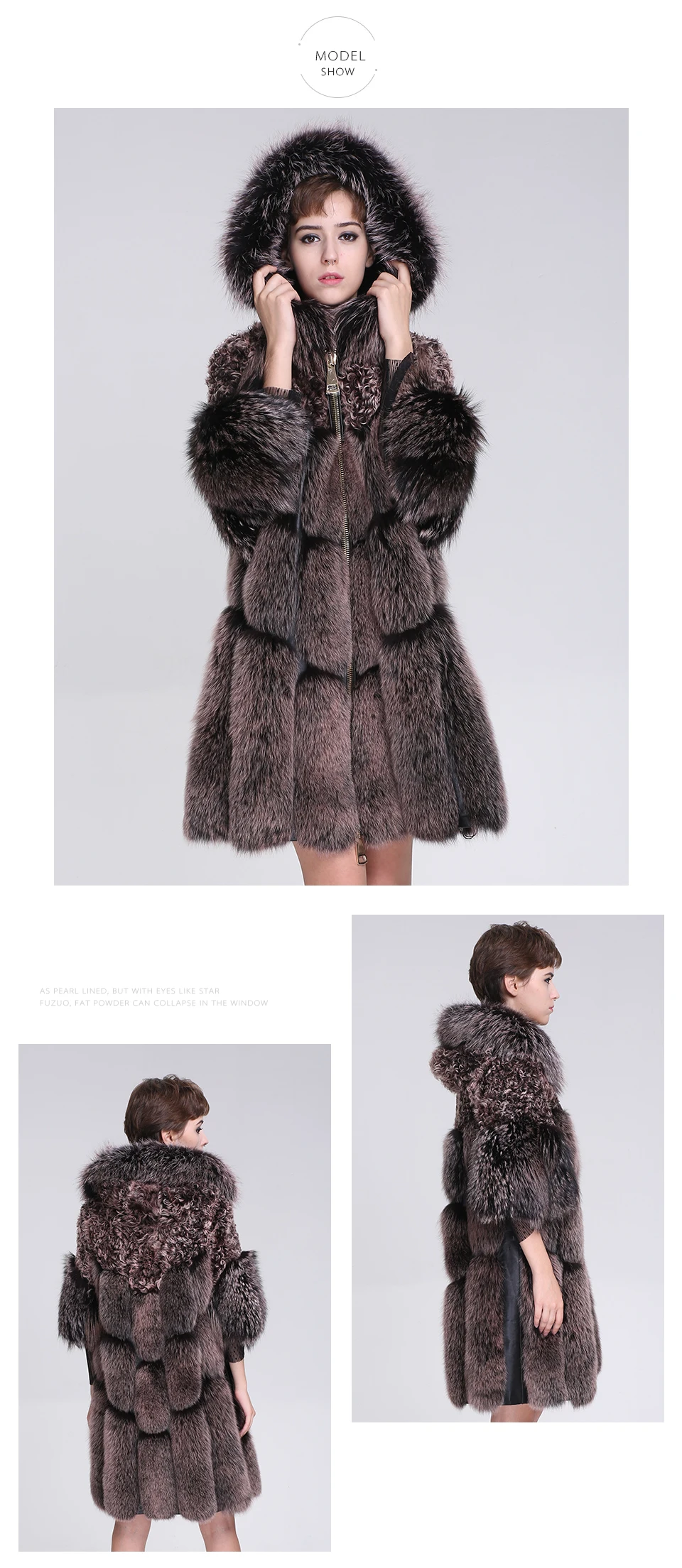 Женская куртка из лисьего меха, пальто из натурального меха, новинка, модная Женская Длинная зимняя куртка, пальто, Женское пальто из натурального меха ягненка с капюшоном
