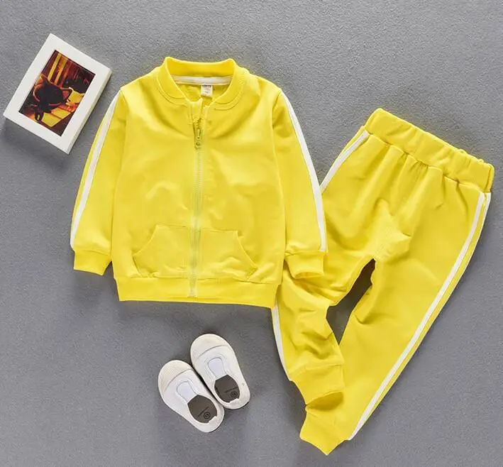 AQ tiaowen yellow Демисезонный Одежда для маленьких девочек и мальчиков детская хлопковая теплая куртка брюки 2 шт./компл. Дети комплекты спортивной одежды - Цвет: AQ tiaowen yellow