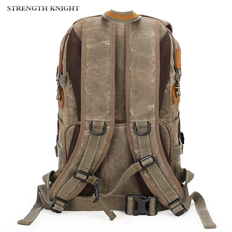 Рюкзак для SLR-камеры мужской водонепроницаемая холщовая и кожаная Ретро сумка