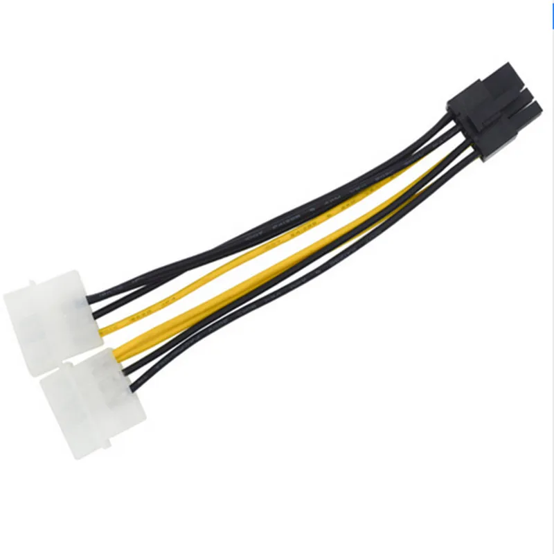 6 дюймов 2 x Кабель преобразователя питания Molex с 4 контактным на 8 контактный PCI Express