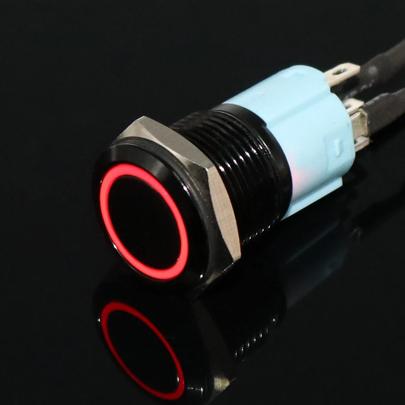Светодиодный металлический кнопочный переключатель со светодиодной
