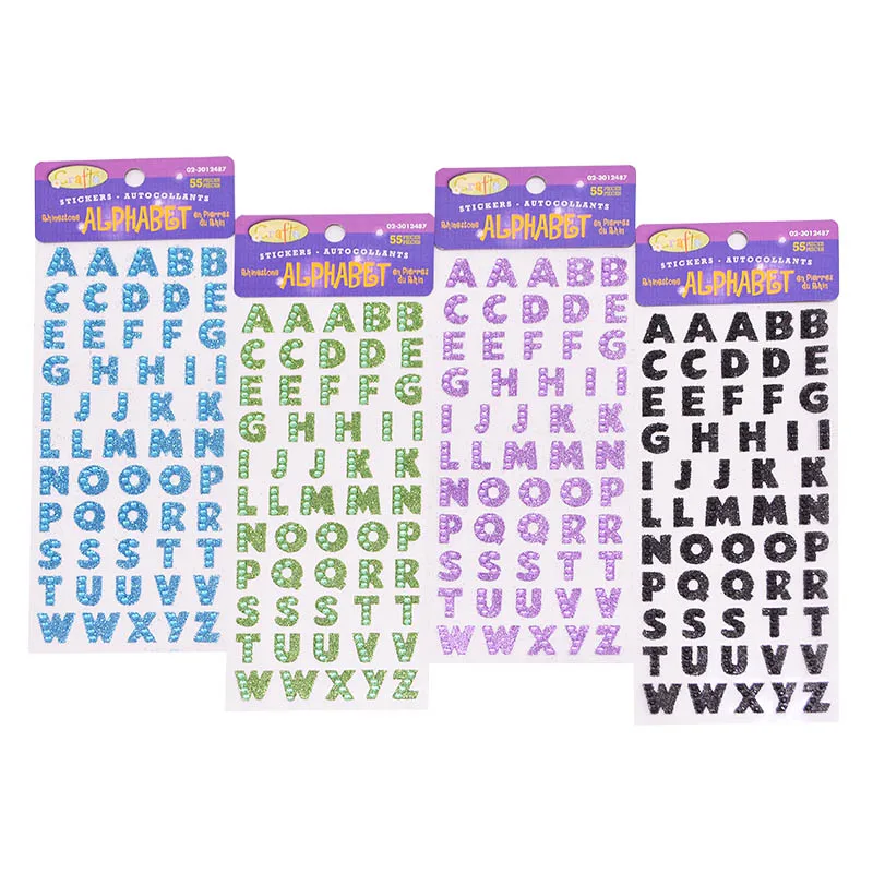 

1 Sheet Rhinestone Letter Stickers Sparkle Alphabet decor for Clothing Accessories Glitter Shirt Bags Name Design DIY PC Decal