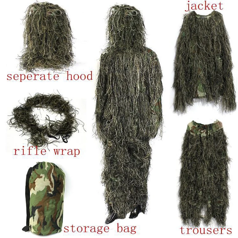 Julyhot Ghillie костюм CS камуфляжные Костюмы Набор охотничья Маскировочная форма