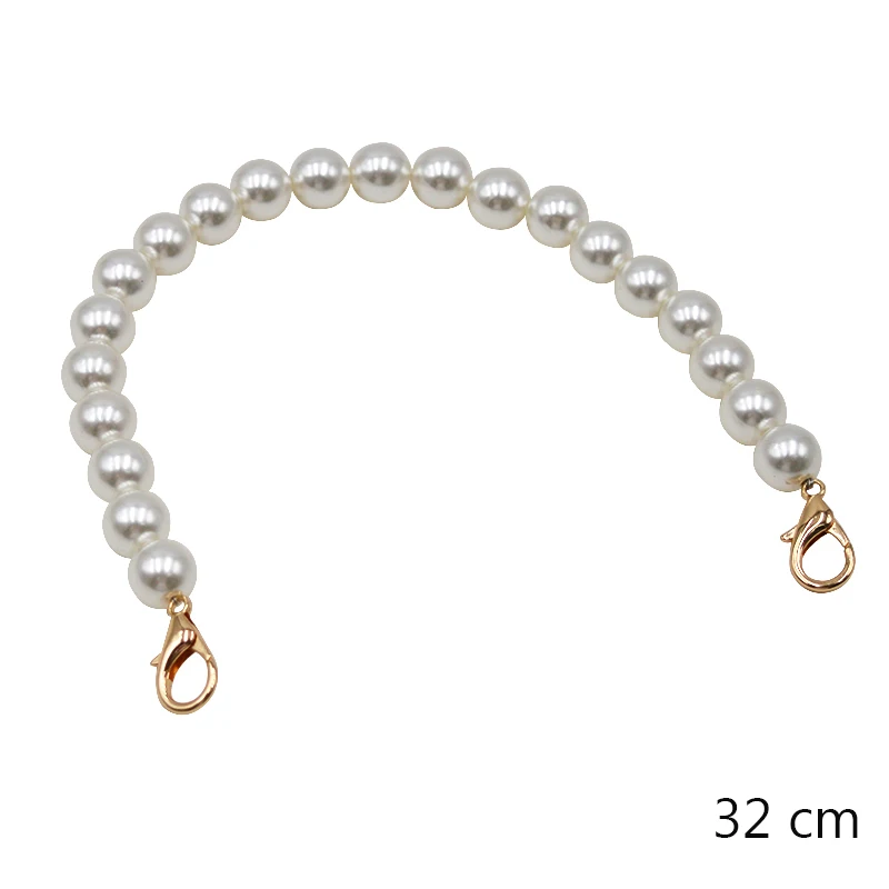 32cm 10 шт./лот, женская короткая сумка на ремне, украшенная жемчугом, 22 см, 30 см, короткий плечевой ремень, сумочка с ручкой, сумка на цепочке, аксессуары - Цвет: 32cm