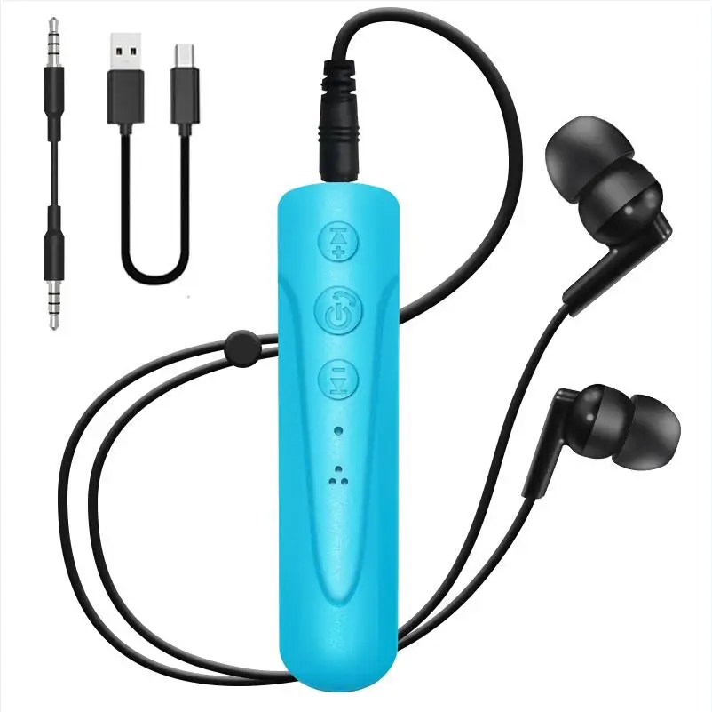 YOU FIRST Bluetooth наушники беспроводные наушники 3,5 мм AUX спортивные наушники с шейным ремешком проводные наушники с микрофоном для телефона - Цвет: Blue Black-Earphone