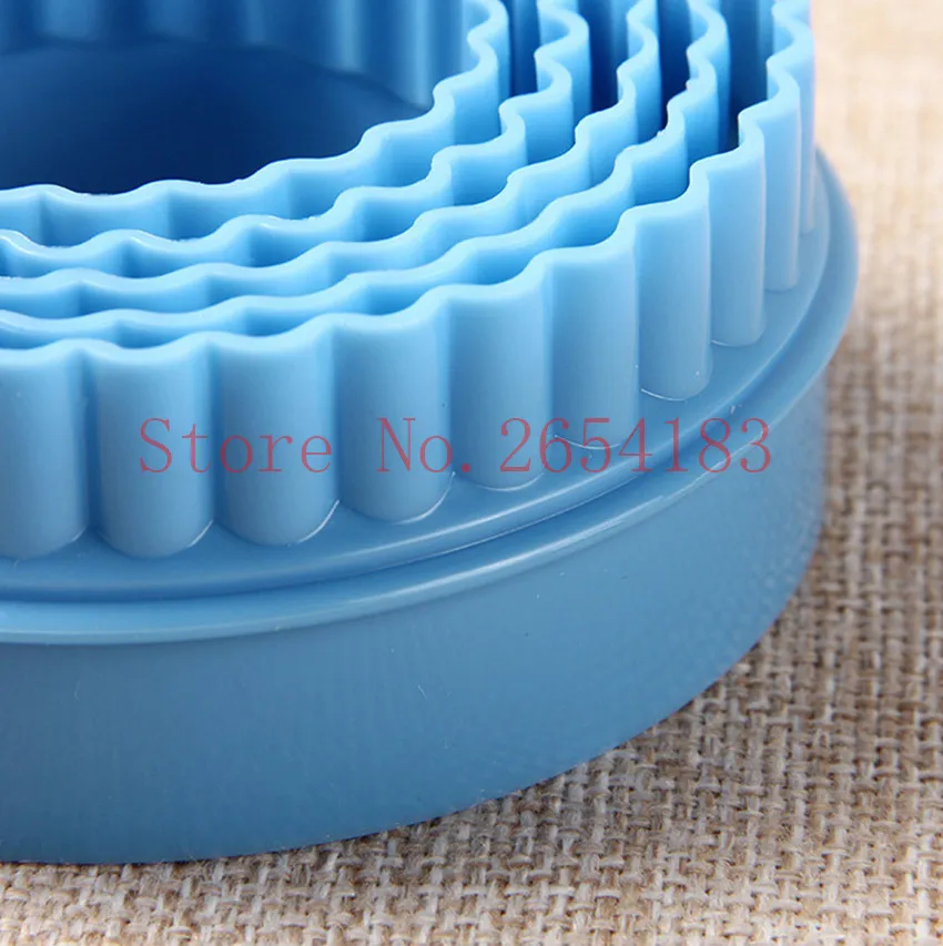 6 шт. круглые Волнистые Пластиковые резаки для помадки|baking tools|plunger cuttercutter fondant |