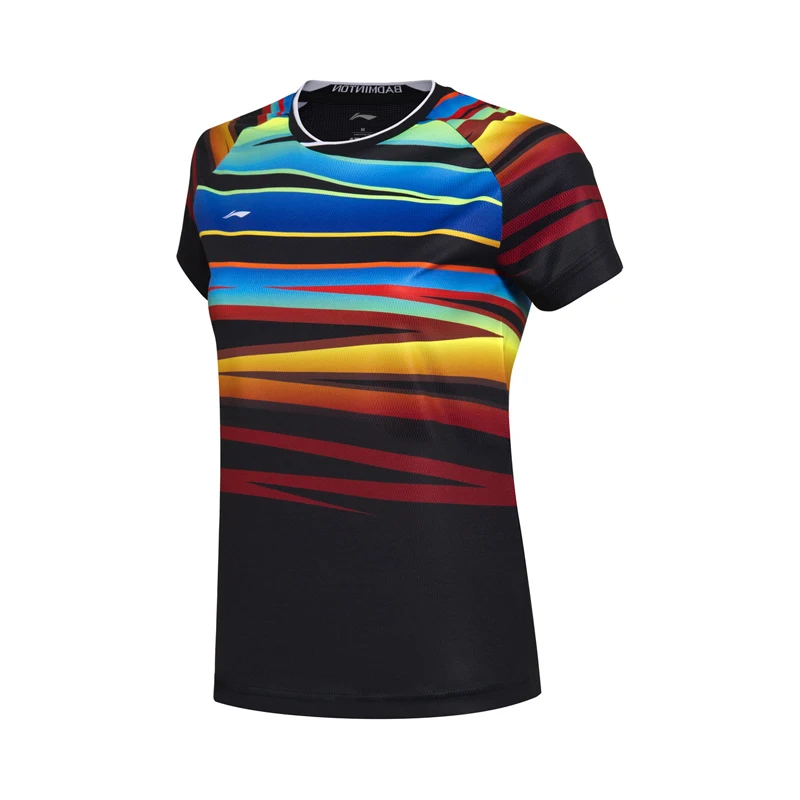 Женская футболка для бадминтона дышащая с подкладкой Li Ning соревнований AAYM062