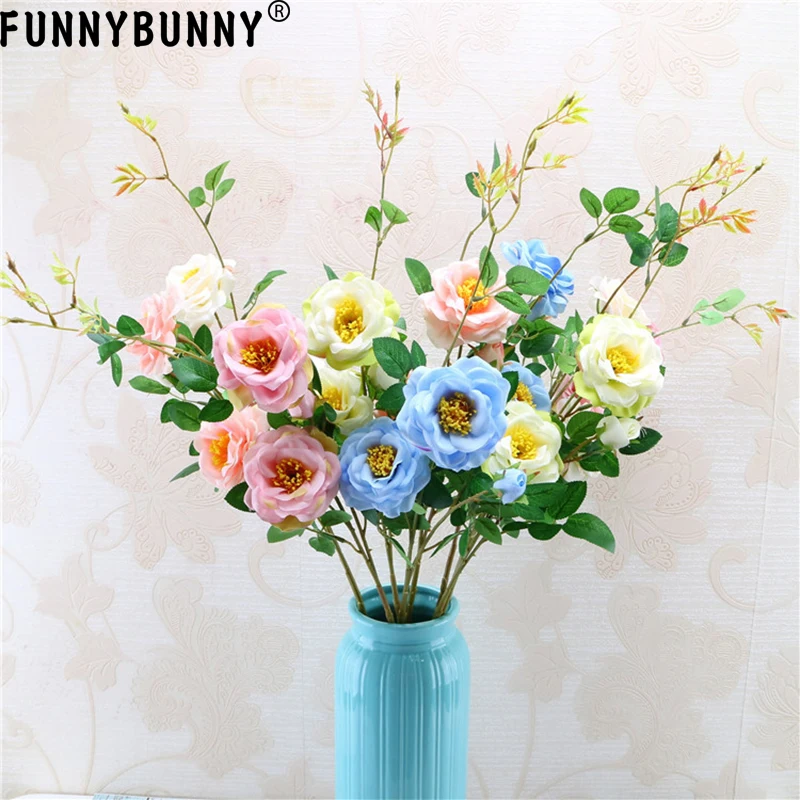 Искусственные цветы FUNNYBUNNY искусственные из шелковой розы растения для свадьбы