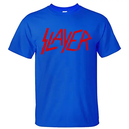 Модные Футболки для женщин летние прямые 100% хлопок и Для Мужчин's Slayer надписью