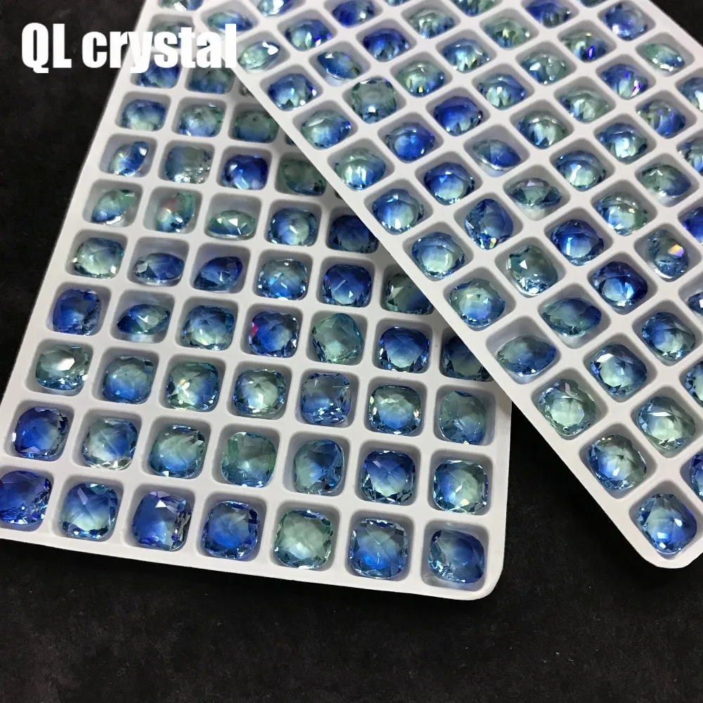 QL Кристалл Турмалин стекло кристалл 8x8 жир squar Pointback Необычные Камень для DIY одежды сумки обувь ювелирные
