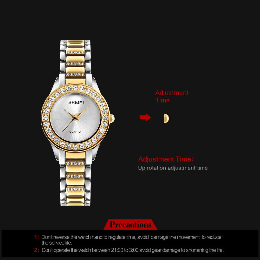 SKMEI Роскошные часы кварцевые женские модные Повседневное Jewelry Для женщин браслет