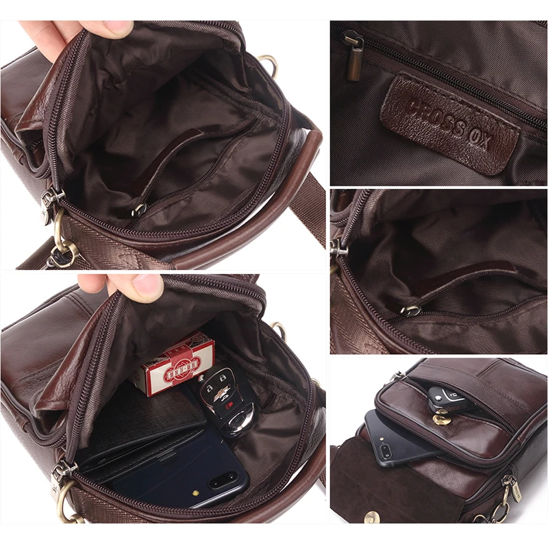 CROSS OX Пояса из натуральной кожи сумки Для мужчин сумка Бизнес клапаном кожа