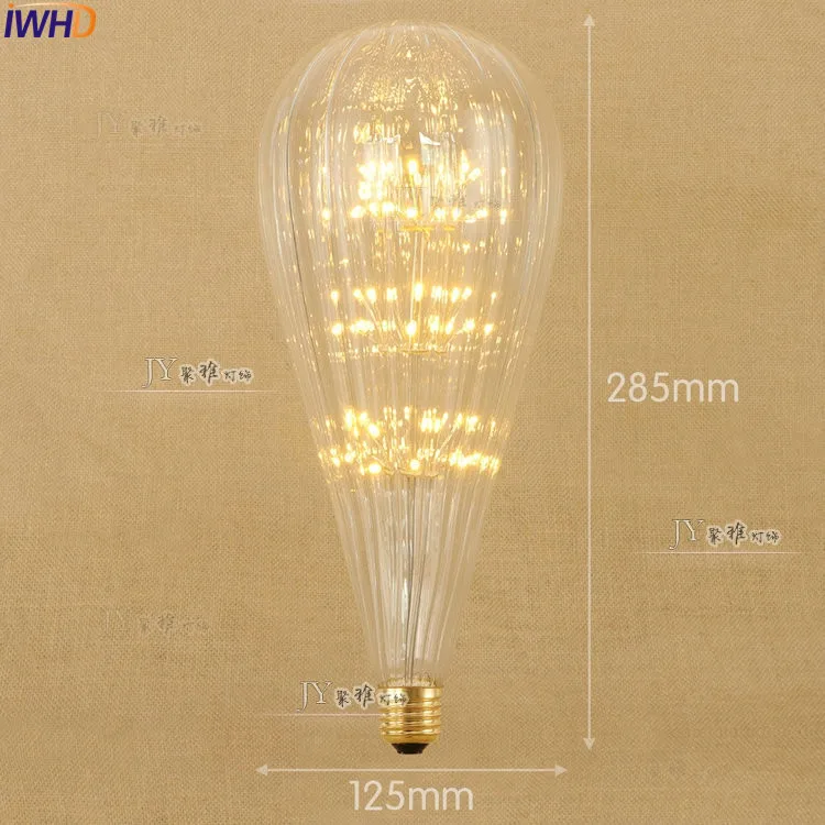 IWHD сердце лампада Эдисон лампы декоративные E27 220V 3W светодиодный Bombillas Винтаж светильник лампочка St64 G95 G80 St58 T10 T185 T30 - Цвет: 1