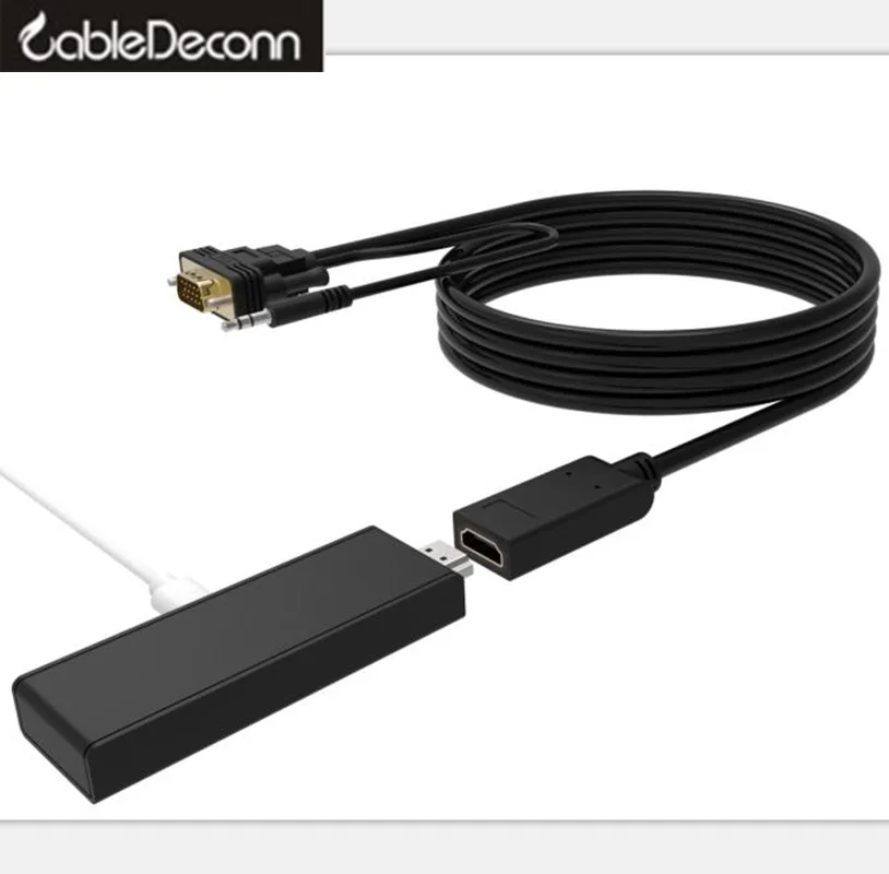 Адаптер Hdmi Vga преобразователь Аудио и видеокабеля для проектора Hd ТВ приставки