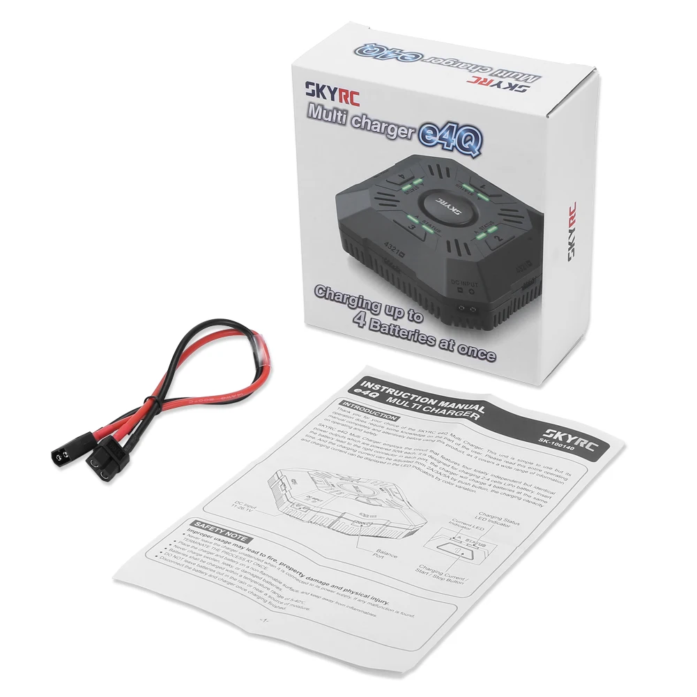 Original SKYRC E4Q 4 Channel DC Multi Charger Independent Ports Balance For 2-4S LiPo Battery 2A 3A 5A Adjustable | Электроника