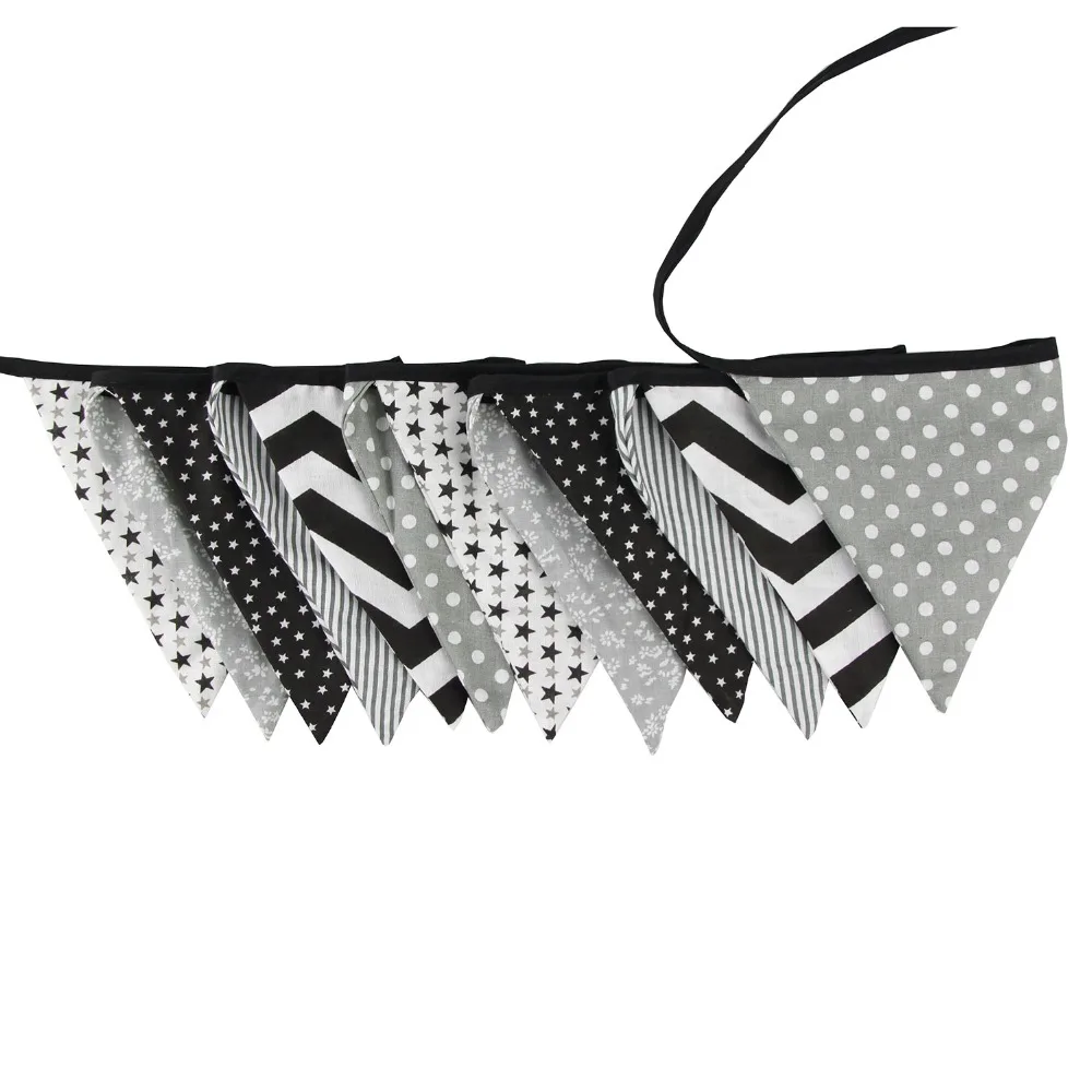 3 2 м черный белый волнистый тканевый бандаж флаги ручной работы баннеры для