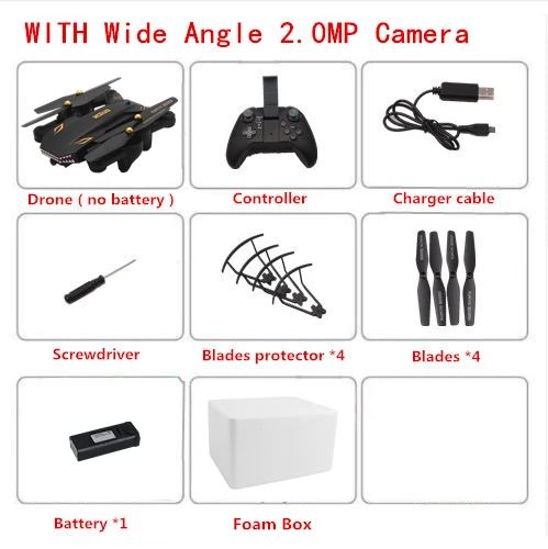 2MP W-A 1B Foam Box VISUO XS809S складной селфи Дрон с камерой FPV Дроны с камерой HD XS809HW Модернизированный Дрон RC Квадрокоптер Вертолет VS E58 - Цвет: 2MP W-A 1B Foam Box